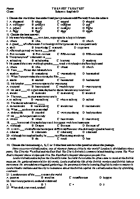 Bộ đề ôn tập học kì 1 môn Tiếng Anh Lớp 10